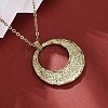 Flat Round 304 Stainless Steel Pendant Necklaces NJEW-M096-26G-4