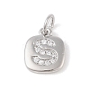 Rack Plating Brass Micro Pave CLear Cubic Zirconia Charms KK-E110-14P-S-1