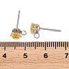 304 Stainless Steel Micro Pave Cubic Zirconia Stud Earring Findings STAS-H240-56P-08-3