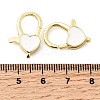 Heart Brass Enamel Lobster Claw Clasps KK-Z147-02G-02A-3