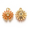 Brass Micro Pave Clear Cubic Zirconia Pendants ZIRC-B002-34G-F-2