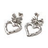 Brass Micro Pave Cubic Zirconia Dangle Stud Earrings EJEW-G381-06P-2