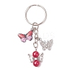 10Pcs 10 Colors Acrylic Pearl Angel Pendant Keychain KEYC-JKC01108-4
