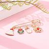 Christmas Theme Brass Safety Brooch JEWB-BR00046-03-4