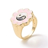 Enamel Flower with Yin Yang Finger Rings RJEW-H108-01A-KCG-1