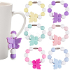 6Pcs Silicone Wine Glass Charms HJEW-SC00132-1