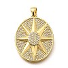 Rack Plating Brass Micro Pave Cubic Zirconia Pendants KK-L226-056G-1