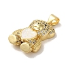 Rack Plating Brass Micro Pave Clear Cubic Zirconia Pendants KK-P268-05B-G01-2