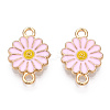 Zinc Alloy Enamel Sunflower Connector Charms ENAM-E011-01KCG-04-3
