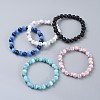 Natural & Synthetic Gemstone Stretch Bracelets BJEW-JB04506-1