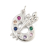 Rack Plating Brass Pave Colorful Cubic Zirconia Pendants KK-Z048-05P-1