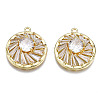 Brass Clear Cubic Zirconia Pendants ZIRC-S069-006G-1
