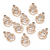 10Pcs Alloy Rhinestone Pendants ALRI-YW0001-28G-1