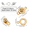 20Pcs 2 Colors 201 Stainless Steel Snap Clasps FIND-FG0003-68-2