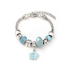 European Style Zinc Alloy Enamel & 201 Stainless Steel & Plastic & Rhinestone Charm Bracelets FS-WG22A2C-01-1