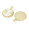 Brass Micro Pave Clear Cubic Zirconia Pendants KK-L213-010G-02-2