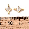 Brass Pave Clear Cubic Zirconia Connector Charms KK-P340-07A-G-3