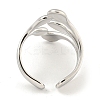 Non-Tarnish 304 Stainless Steel Teardrop Open Cuff Ring for Women RJEW-A043-14P-3