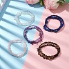 Chip & Round Natural Mixed Stone Beaded Stretch Bracelets for Women BJEW-JB10188-2