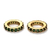 Brass Micro Pave Cubic Zirconia Rondelle European Beads KK-B028-18G-E-2