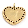 Golden Plated Brass Micro Pave Clear Cubic Zirconia Charms ZIRC-L097-035F-G-3
