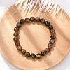 Natural Tiger Eye Beaded Stretch Bracelets X-BJEW-F203-04-1