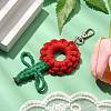 Flowers Woven Cotton Thread Pendant Decorations HJEW-JM02452-4