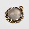 Flower Alloy Pendant Cabochon Settings and Half Round/Dome Clear Glass Cabochons DIY-X0221-AB-FF-2