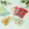 60Pcs 10 Colors Hot Stamping Organza Bags OP-PH0001-35-5