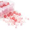 340Pcs 4 Sizes Cherry Quartz Glass Beads Sets G-LS0001-30-2