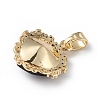 Real 18K Gold Plated Rack Plating Brass Micro Pave Clear Cubic Zirconia Pendants KK-C015-05G-10-3