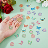32Pcs 12 Styles Spray Painted 430 Stainless Steel Pendants STAS-HS0001-53-3
