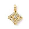 Rotatable Brass Micro Pave Clear Cubic Zirconia Pendants LS-KK-F905-23G-03-1