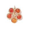 4Pcs 4 Styles Natural Stone Bead Pendants PALLOY-TA00247-3