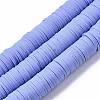 Flat Round Handmade Polymer Clay Beads CLAY-R067-12mm-32-1