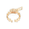Zipper Shape Brass Cuff Ring for Women RJEW-N039-07LG-3