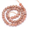 Round Natural Grade B Sunstone Beads Strands G-F222-33-6mm-3