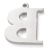 Tarnish Resistant 304 Stainless Steel Letter Pendant Rhinestone Settings X-STAS-J028-01B-2