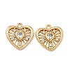 Brass Pave Clear Cubic Zirconia Pendants KK-A286-02G-1
