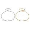 2Pcs 2 Colors 304 Stainless Steel Satellite Chain Bracelet Making AJEW-JB01277-1