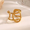 304 Stainless Steel Hollow Oval Open Cuff Rings LS-RJEW-M072-03G-1