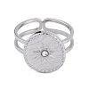 304 Stainless Steel Open Cuff Ring for Women RJEW-F166-07P-01-2