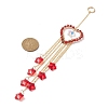 Natural Gemstone Heart Pendant Decorations HJEW-JM01139-2