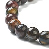 Natural Tiger Eye Beaded Stretch Bracelets BJEW-A117-B-43-3