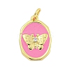 Rack Plating Brass Enamel Pendants KK-U021-17B-G-1