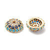 Brass Micro Pave Cubic Zirconia with Glass Bead Caps KK-G420-33G-2