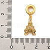 Rack Plating Brass Clear Cubic Zirconia European Dangle Charms KK-U035-25G-3