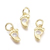 Brass Micro Pave Cubic Zirconia Pendants KK-P187-08A-G-1