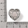 Brass Pave Natural Rose Quartz Heart Multi-Strand Links G-B149-13P-03-3