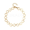 304 Stainless Steel Ring Link Chain Bracelets BJEW-P373-02B-G-4